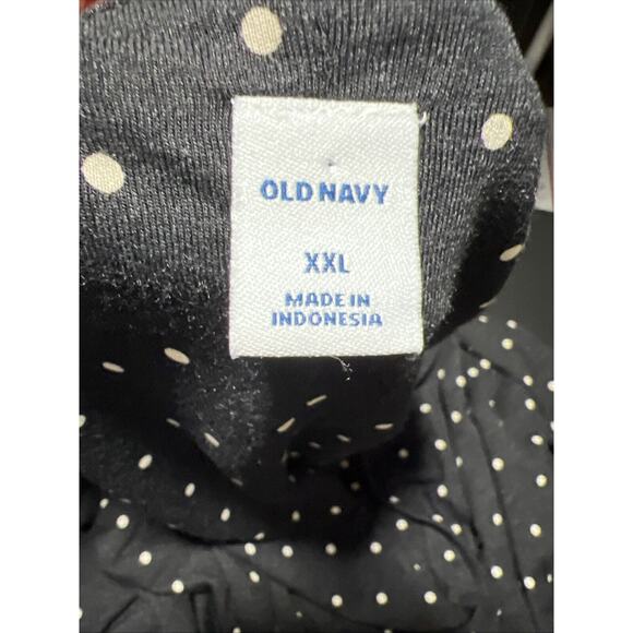 Old Navy Dress Womens XXL Polka Dot Faux Wrap Black White Preppy Career Work - Picture 6 of 11